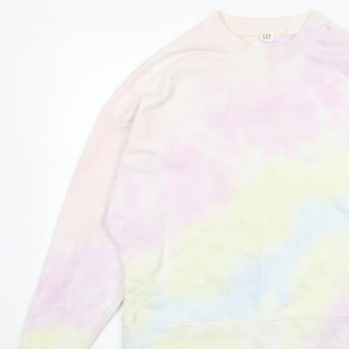 Gap Women’s Multicoloured XS Pastel Tie Dye Logo Crew Sweatshirt