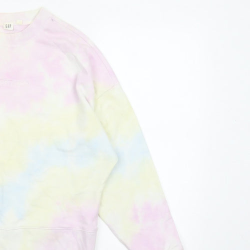 Gap Women’s Multicoloured XS Pastel Tie Dye Logo Crew Sweatshirt