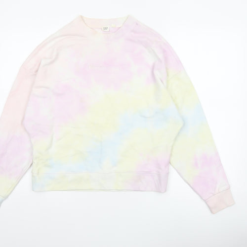 Gap Women’s Multicoloured XS Pastel Tie Dye Logo Crew Sweatshirt