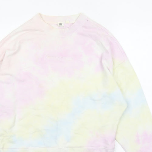 Gap Women’s Multicoloured XS Pastel Tie Dye Logo Crew Sweatshirt