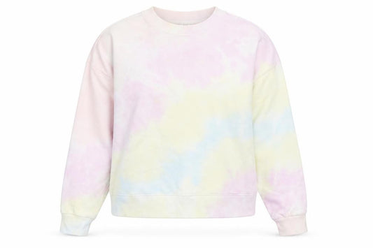 Front view of Gap Women’s Multicoloured XS Pastel Tie Dye Logo Crew Sweatshirt