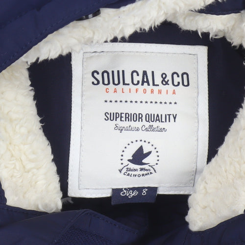 SoulCal & Co Women’s Navy Size 8 Hooded Quilted Puffer Gilet