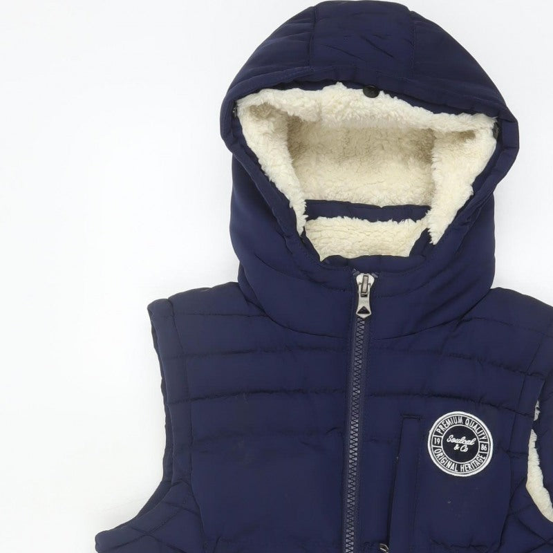SoulCal & Co Women’s Navy Size 8 Hooded Quilted Puffer Gilet