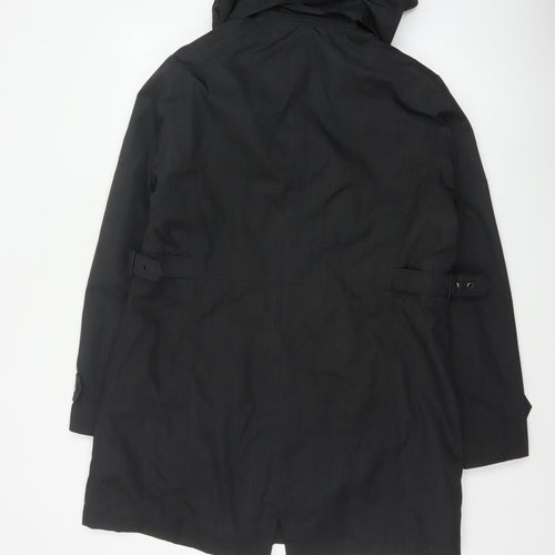 Kirkland Signature Unisex Black L Hooded Long Trench Coat