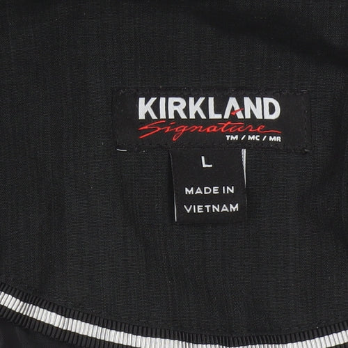Kirkland Signature Unisex Black L Hooded Long Trench Coat
