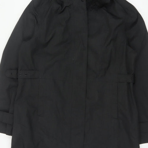 Kirkland Signature Unisex Black L Hooded Long Trench Coat