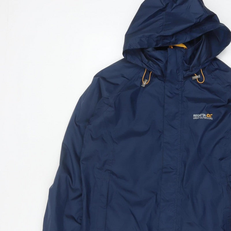 Regatta Men’s Blue M Hooded Waterproof Outdoor Rain Jacket