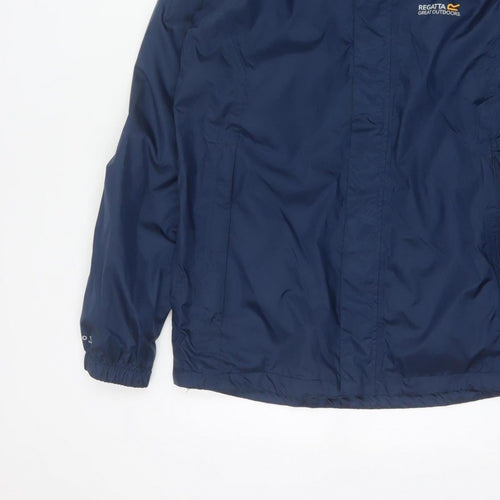 Regatta Men’s Blue M Hooded Waterproof Outdoor Rain Jacket