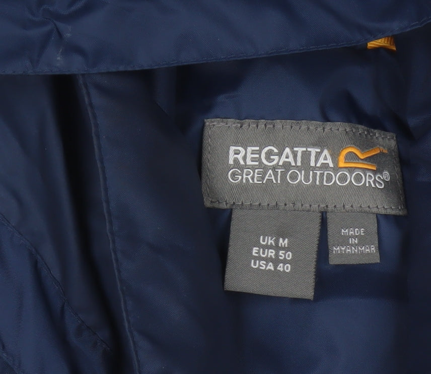 Regatta Men’s Blue M Hooded Waterproof Outdoor Rain Jacket
