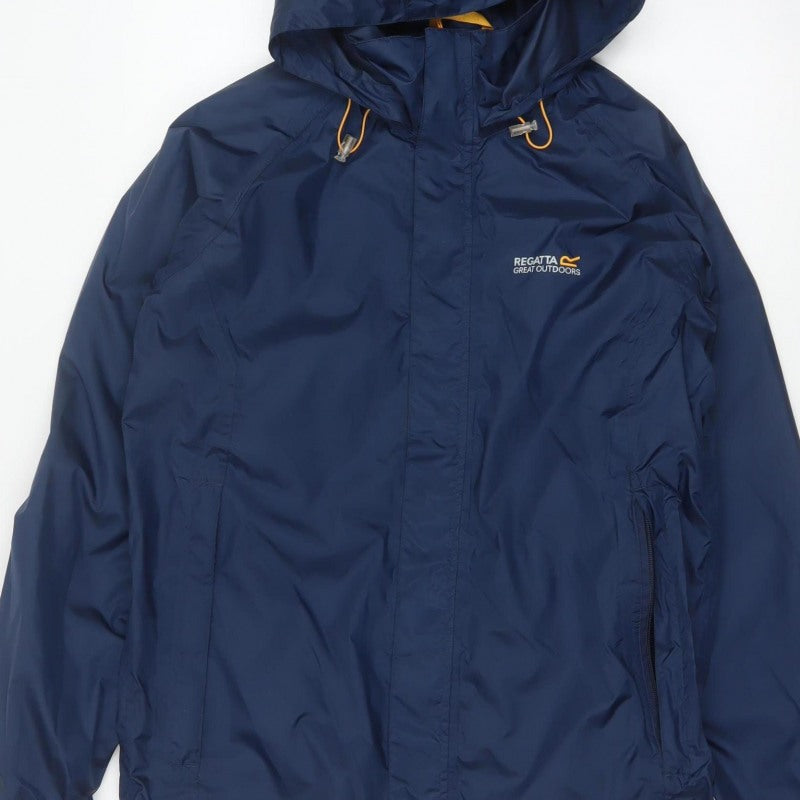Regatta Men’s Blue M Hooded Waterproof Outdoor Rain Jacket