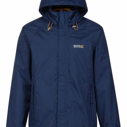 Regatta Men’s Blue M Hooded Waterproof Outdoor Rain Jacket