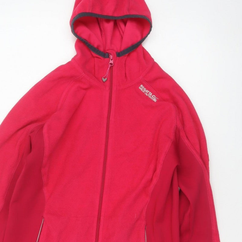 Regatta Women Red UK 10 Full Zip Hooded Fleece Hiking Hoodie
