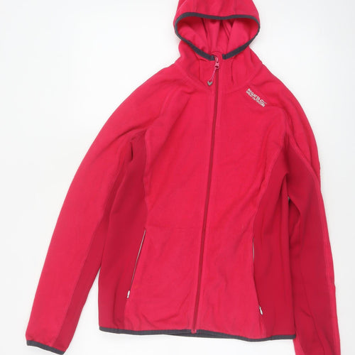 Regatta Women Red UK 10 Full Zip Hooded Fleece Hiking Hoodie