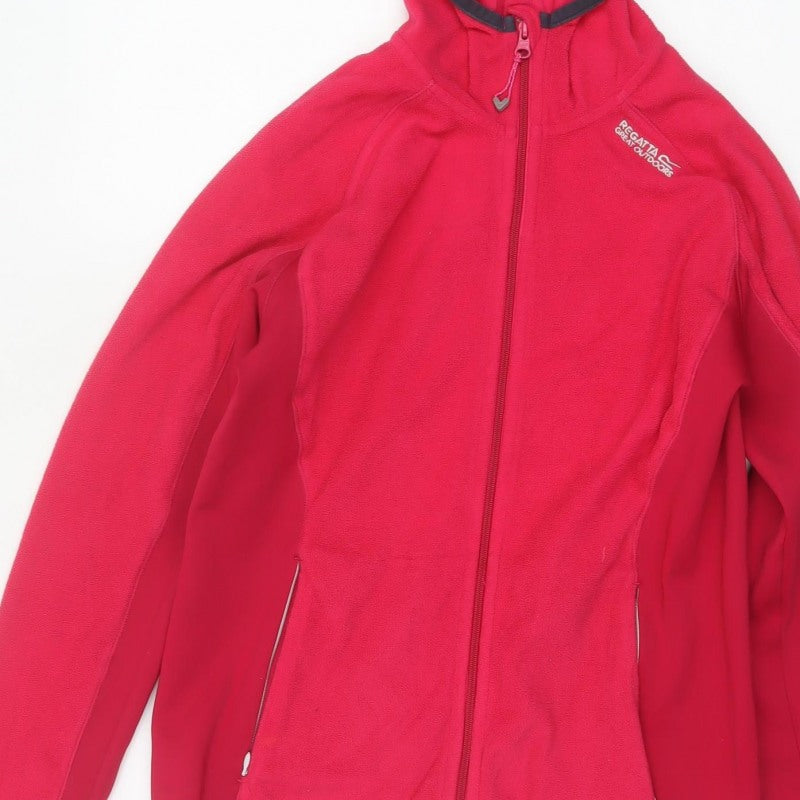 Regatta Women Red UK 10 Full Zip Hooded Fleece Hiking Hoodie