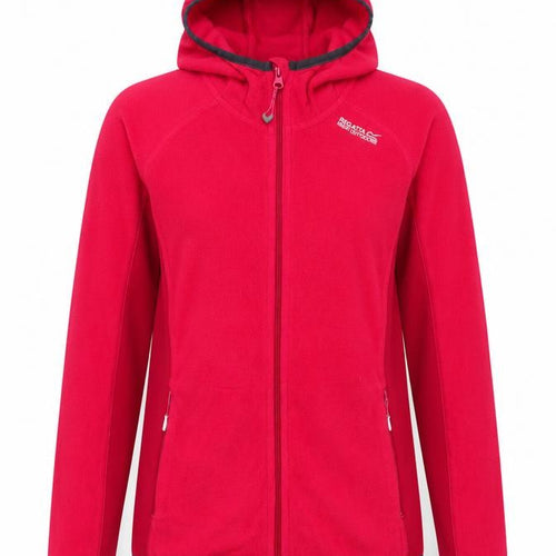 Regatta Women Red UK 10 Full Zip Hooded Fleece Hiking Hoodie