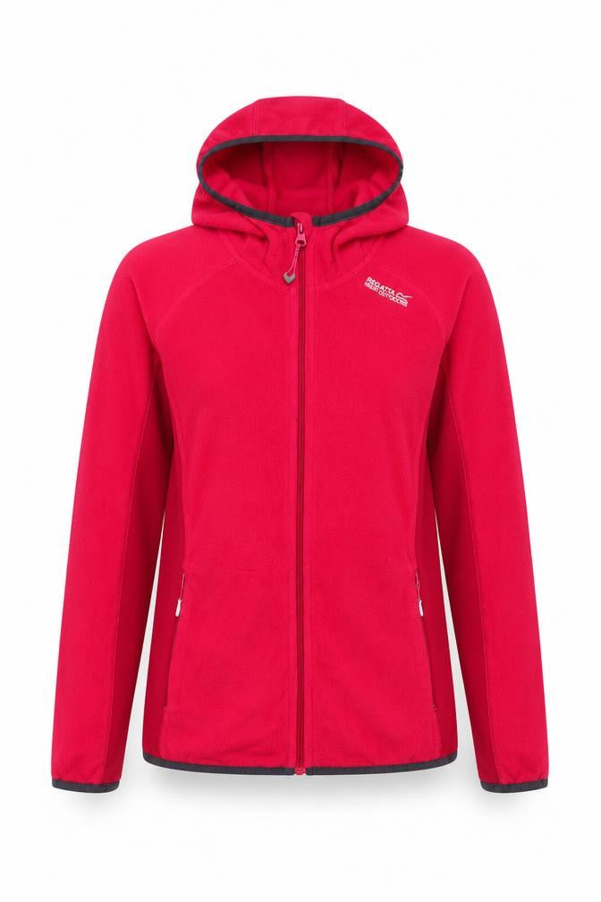 Regatta Women Red UK 10 Full Zip Hooded Fleece Hiking Hoodie