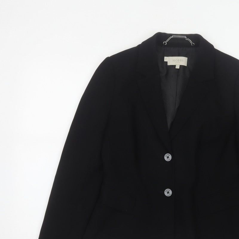 Hobbs Women’s Black UK 12 Tailored Single-Breasted Blazer Jacket