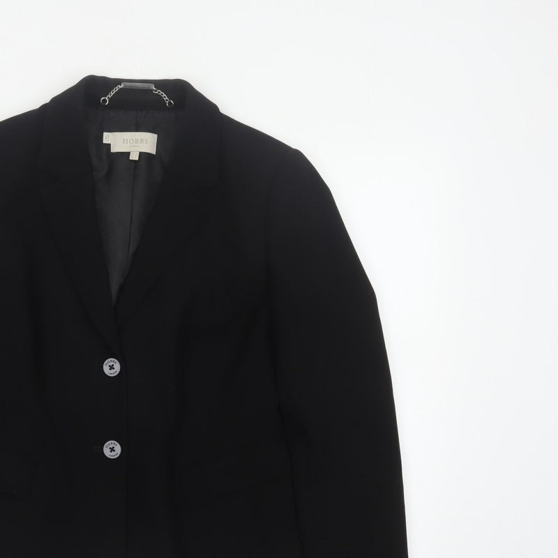 Hobbs Women’s Black UK 12 Tailored Single-Breasted Blazer Jacket