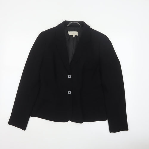 Hobbs Women’s Black UK 12 Tailored Single-Breasted Blazer Jacket