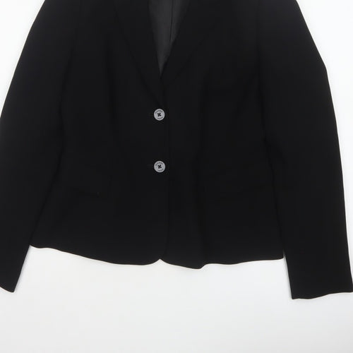 Hobbs Women’s Black UK 12 Tailored Single-Breasted Blazer Jacket