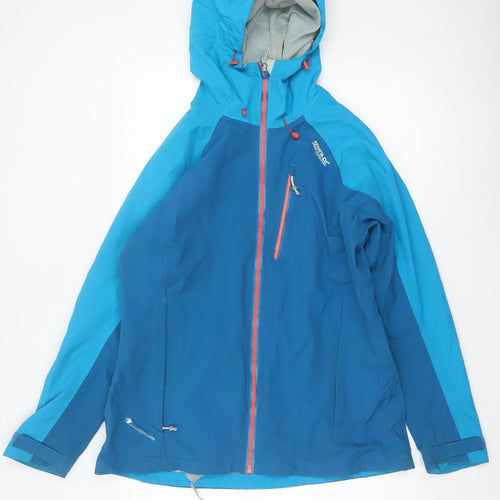 Regatta Women’s Blue UK 14 Hooded Waterproof Outdoor Rain Jacket