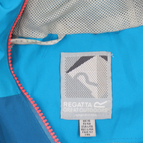 Regatta Women’s Blue UK 14 Hooded Waterproof Outdoor Rain Jacket