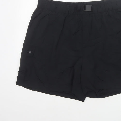 Goodmove Women’s Black Size 18 Cargo Utility Shorts Belted