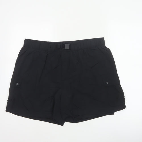 Goodmove Women’s Black Size 18 Cargo Utility Shorts Belted