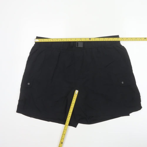 Goodmove Women’s Black Size 18 Cargo Utility Shorts Belted