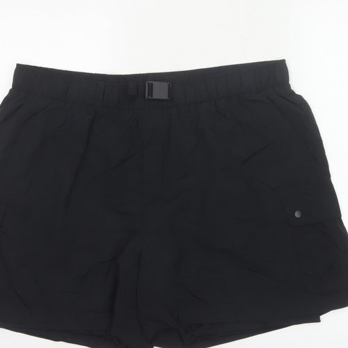 Goodmove Women’s Black Size 18 Cargo Utility Shorts Belted