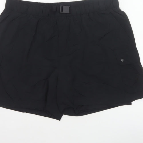 Goodmove Women’s Black Size 18 Cargo Utility Shorts Belted