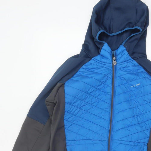 Regatta Boys Blue 13 Years Full Zip Hooded Quilted Softshell Jacket