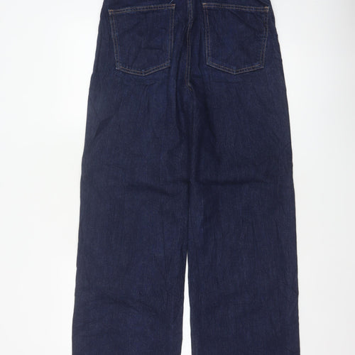 M&S Women’s Blue UK 10 Long High Rise Wide-Leg Stretch Jeans
