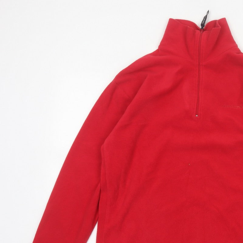 Trespass Men’s Red M Fleece 1/4 Zip High Neck Outdoor Sweatshirt