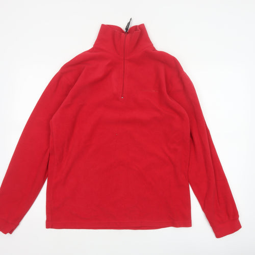 Trespass Men’s Red M Fleece 1/4 Zip High Neck Outdoor Sweatshirt