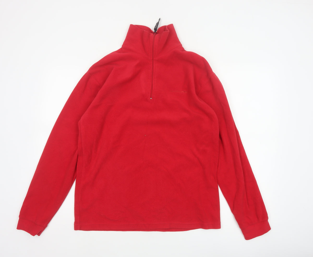 Trespass Men’s Red M Fleece 1/4 Zip High Neck Outdoor Sweatshirt