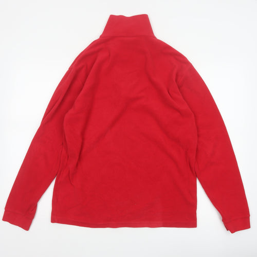 Trespass Men’s Red M Fleece 1/4 Zip High Neck Outdoor Sweatshirt
