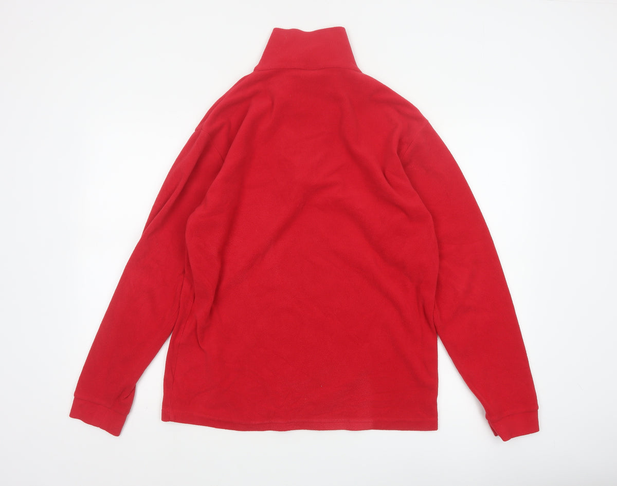 Trespass Men’s Red M Fleece 1/4 Zip High Neck Outdoor Sweatshirt