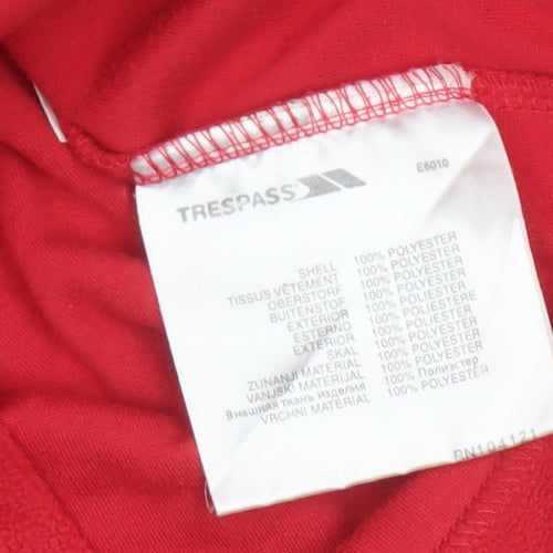 Trespass Men’s Red M Fleece 1/4 Zip High Neck Outdoor Sweatshirt