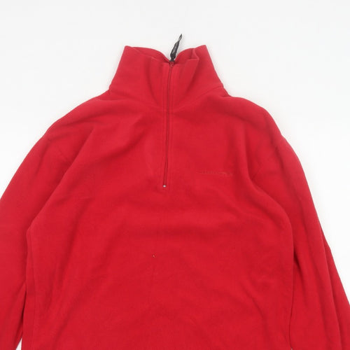 Trespass Men’s Red M Fleece 1/4 Zip High Neck Outdoor Sweatshirt
