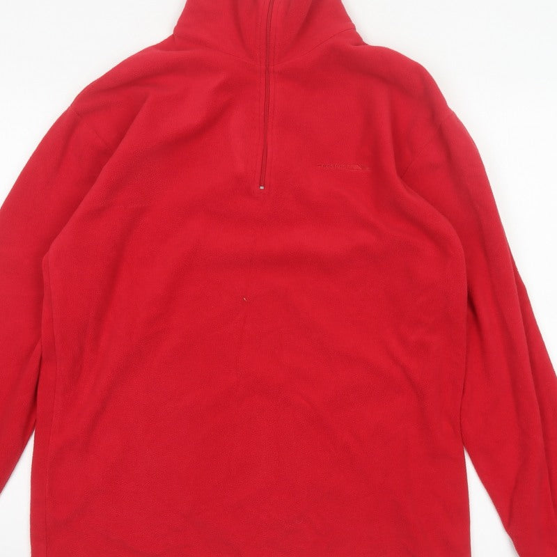 Trespass Men’s Red M Fleece 1/4 Zip High Neck Outdoor Sweatshirt