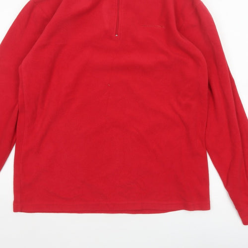 Trespass Men’s Red M Fleece 1/4 Zip High Neck Outdoor Sweatshirt