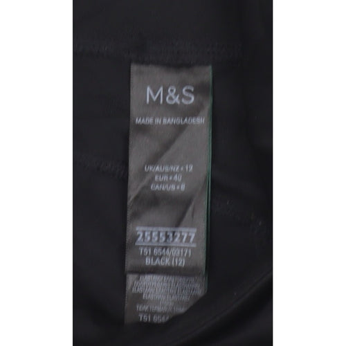 Marks & Spencer Women Black UK 12 High Waist Stretch Gym Leggings