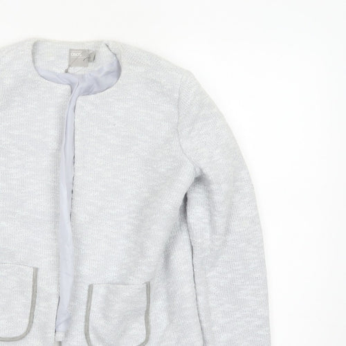 ASOS Women Grey UK 10 Knit Lined Open Jacket Cotton Blend