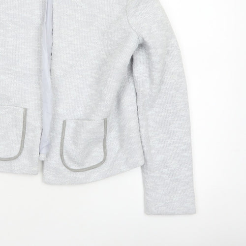 ASOS Women Grey UK 10 Knit Lined Open Jacket Cotton Blend