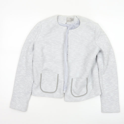 ASOS Women Grey UK 10 Knit Lined Open Jacket Cotton Blend