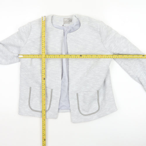 ASOS Women Grey UK 10 Knit Lined Open Jacket Cotton Blend