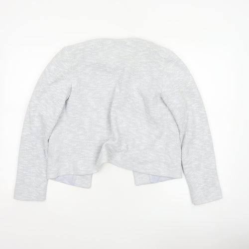 ASOS Women Grey UK 10 Knit Lined Open Jacket Cotton Blend