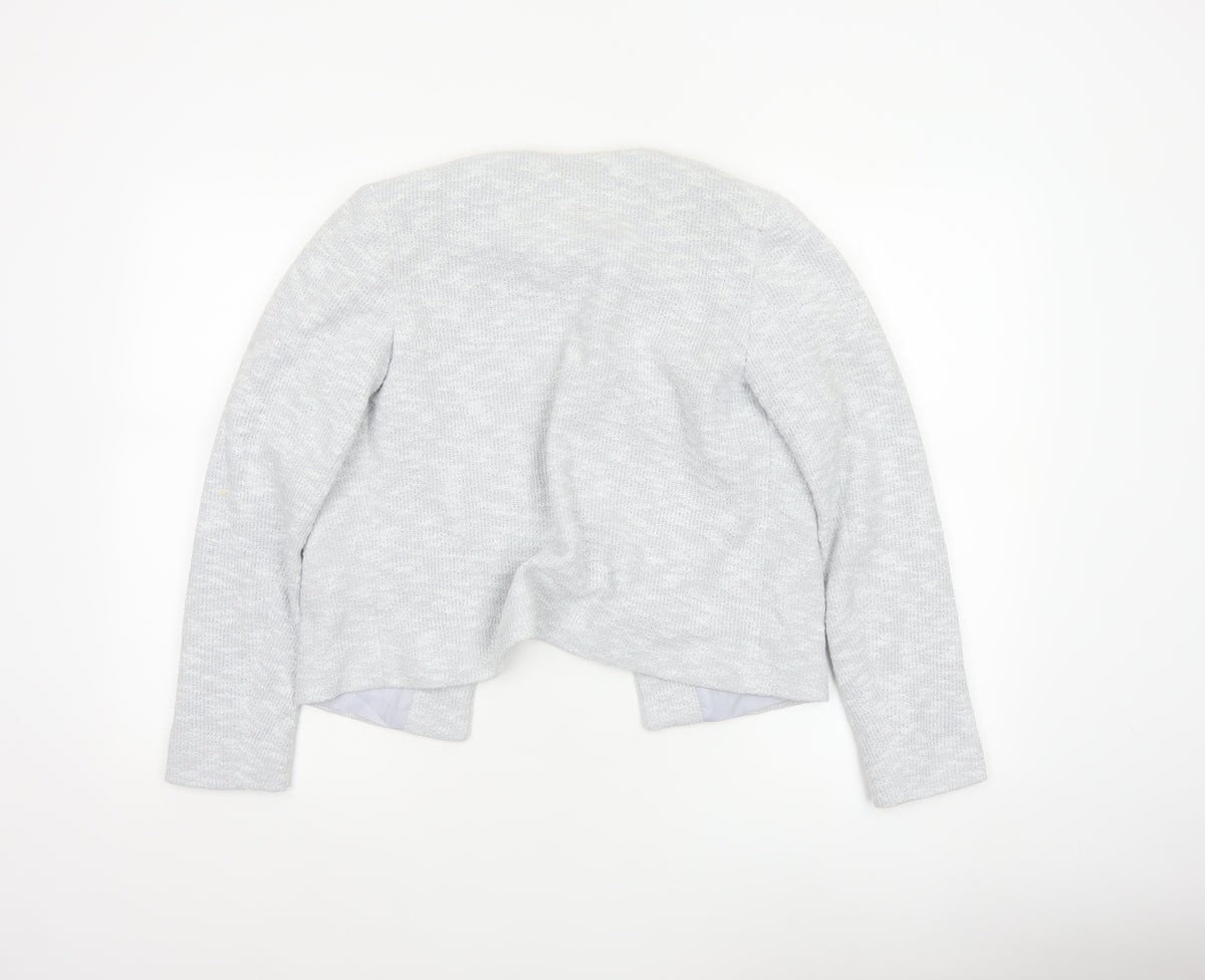 ASOS Women Grey UK 10 Knit Lined Open Jacket Cotton Blend