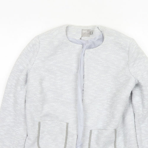 ASOS Women Grey UK 10 Knit Lined Open Jacket Cotton Blend